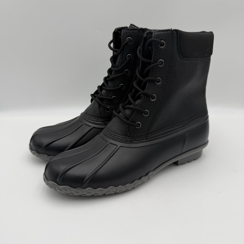 Weatherproof Vintage Adam II Duck Boots Black Faux Fur Waterproof Men's 10M